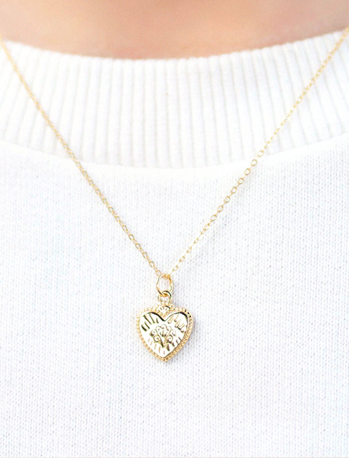 Tiny Gold Heart Necklace clementine // 14K Gold Filled // Gift for